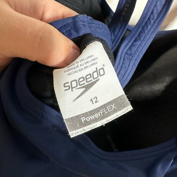 Speedo Navy Blue One Piece Endurance Swimsuit Size 12 - Picture 6 of 7
